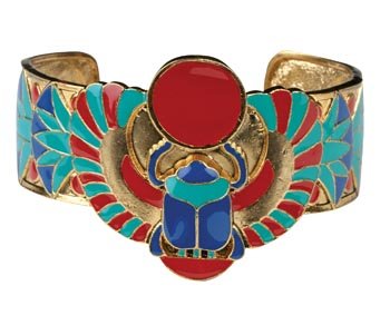 Egyptian Scarab Bracelet - Pewter - 2.5'' Diameter