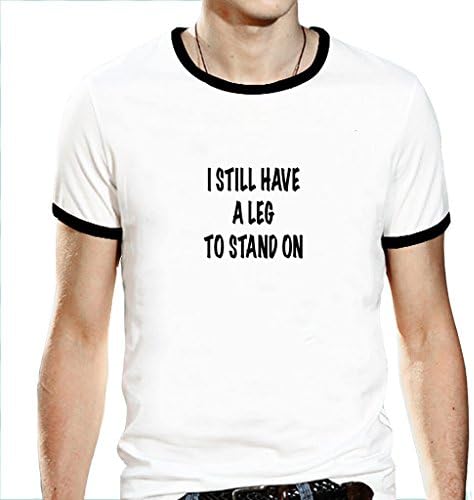 DiDiy Men's I Have Leg Stand On Cotton Shirt Funny T-Shirt Medium White