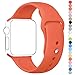Apple Watch Band, HuanlongTM Soft Silicone Sport Style Replacement Iwatch Strap for Apple Wrist Watch (Orange 42mm S/m)