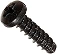 Steel Thread Rolling Screw for Plastic, Black Oxide Finish, Pan Head, Phillips Drive, #3-24 Thread Size, 3/8" Length (Pack of 100)