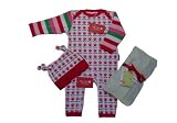 Redeclipse gift set with Toby Tiger Organic Cotton Dot Flower white/pink sleepsuit and hat  0-6mths with ribbon and a Redeclipse gift tag