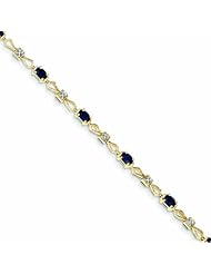2.1 Carat 14K Gold Diamond and Sapphire Oval Bracelet