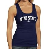NCAA adidas Utah State Aggies Ladies Navy Blue Fontism Tank Top