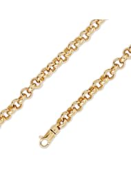14K Solid Yellow Gold Hip Hop Bullet Chain Necklace 6mm (15/64") 26"