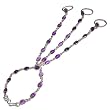 Silver Slave Bracelet Amethyst Gemstone Jewelry 7 inches