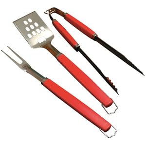 Charcoal Companion Perfect Chef 3-piece Barbecue Tool Set with Red Handle by 