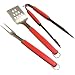 Charcoal Companion Perfect Chef 3-piece Barbecue Tool Set with Red Handle