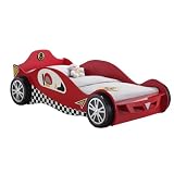 Worldstores - Red Racing Car Bed Frame 3ft Single Kids Sports Car Bed