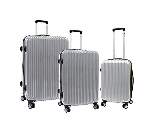 Samboro L27901-S3SILVER Harmony Hardside Luggage, 3 Piece Set, Silver
