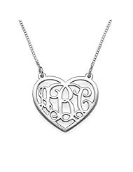 Sterling Silver Single Initial Heart Monogram Necklace-custom Made with Any Initial!