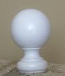 Ball Wood Finial in White Finish for a 1-3/8" dowel rod - 2/pack [CAPITOL CITY LUMBER]