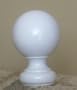 Ball Wood Finial in White Finish for a 1-3/8" dowel rod - 2/pack [CAPITOL CITY LUMBER]
