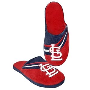 St. Louis Cardinals Men's 2013 Stripe Slippers - Red/Blue (Large 11-12)
