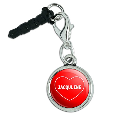 Mobile Cell Phone Jack Anti-Dust Charm I Love Heart Names Female J Ja - Jacquline