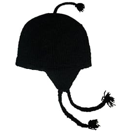Authentic Soul Wool Ear Flap Sherpa Ski Black Crochet Hat