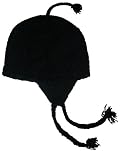 Authentic Soul Wool Ear Flap Sherpa Ski Black Crochet Hat