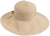 San Diego Women’s Ribbon Large Brim Hat,Beige,One Size