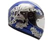 BLUE SKULL CHAIN FULL FACE MOTORCYCLE STREET HELMET(&HY-901-Blue/Silver-SkullChain) (Extra Large)