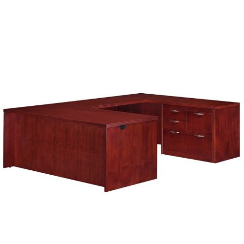 Buy Cheap Reeded Edge DMi Summit Right Personal File U-Shape Wood Desk in Cherry (Flat Pack)