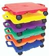 12" Colored Connect-A-Scooter, - Set - Set of 6 (1 each color), with Nylon Casters - Gym Equipment