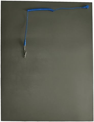 Maxfresh ESD Rubber Mat Parameter of Rubber Mat/Ground Mat with Ground Lead Kit Coil Cord Movable Ground Cord For Floor Mat Grey Color