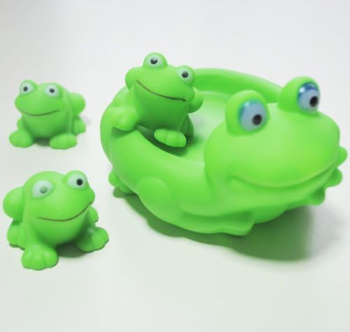 Lovely Mummy and Baby Rubber Frog Squeaky Bath Toy/floating Frog Family Bath Toy