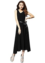 Summer Fit-and-Flare Chiffon Sleeveless Tank Cocktail Evening Dress/Prom Dress/Party Dress/Maxi Dress 