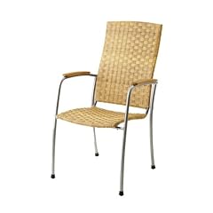 MWH Set Laro 4 x Sessel Laro 00577-480 Farbe Natur mit Aluminium Gestell und Hularo-Geflecht