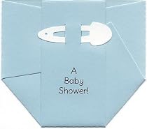 12 Blue Diaper Baby Shower Invitations - Baby Shower Invitation Set