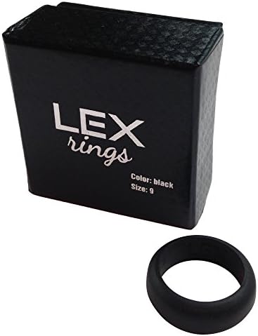 Flexible Silicone Wedding Ring By LEX Rings. Comes with a Giftbox! (Black, Size 10)