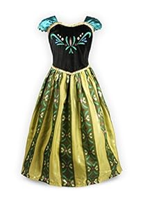 ReliBeauty Girls Princess Anna Fancy Dress Costume (6X, Gold)