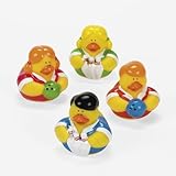 12 Bowling Rubber Ducky Party Favors