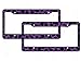 AJ WORLDWIDE A Set of 2 Made in USA Plastic License Plate Frame Safari Animal Series- Leopard Purple