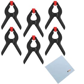 GTMax 4.5 inch Muslin Clamps, Pack of 6 + Cleaning Cloth