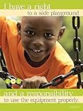 Rights and Responsibilities Extra-Large Laminated POSTER for Elementary Students. Safe Playground and Use Equipment Properly.