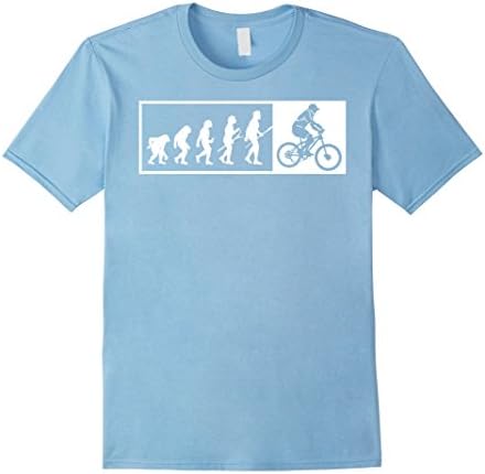Men's Evolution To Biking Bicycle Biker Cycling T Shirt Medium Baby Blue
