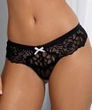 Betsey Johnson Rebel Rose Lace Wide Side Thong