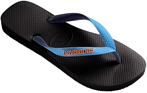 Mens Havianas Top Mix Beach Open Toe Casual Rubber Thongs Flip Flops - Black/Capri - 9