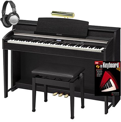 Casio AP620 Celviano Digital Piano BUNDLE with Bench Headphones Book and Lamp