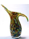Murano Design Mouth Blown Glass Millefiori Encased Vase X-370-1