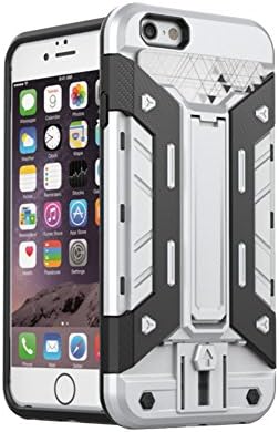 iphone 6S, Zenken iphone 6 &amp; iphone 6S (4.7 Inch) Csae High-Quality Plastic (outside) and Silica Gel (Inner Layer) with a Combination of Shock-Absorbing Cushion Fangshuai Sturdy Slot Bracket (Silver)