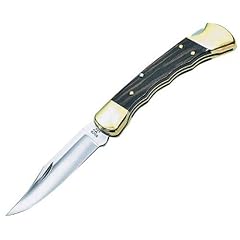 Buck Taschenmesser, Folding Hunter Finger Grooved, Stahl 420 HC, Holzschalen, Messingbacken, Lederetui