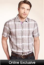 XXXL Blue Harbour Pure Linen Graded Checked Shirt