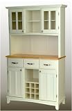 Buffet with 2-Door Hutch - White/ Natural