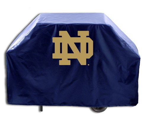 Notre Dame Grill Cover with Notre Dame logo on stylish Navy Vinyl by Covers by HBS