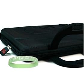 MSI 12.1-Inch Laptop Carrying Case ( Hard Shell, Black ) ( MSI VR220-004US, MSI PR201-019US, ect.) + Live*Laugh*Love Wrist Band!!!