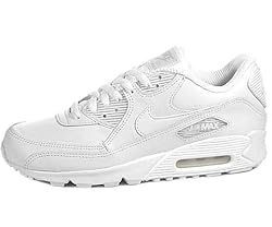 NIKE Air Max 90 Mens Leather Running Shoes White Casual Classic Retro Throwback Sneakers