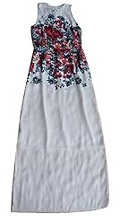 General Print Sleeveless Full Length Shift Club Dress 