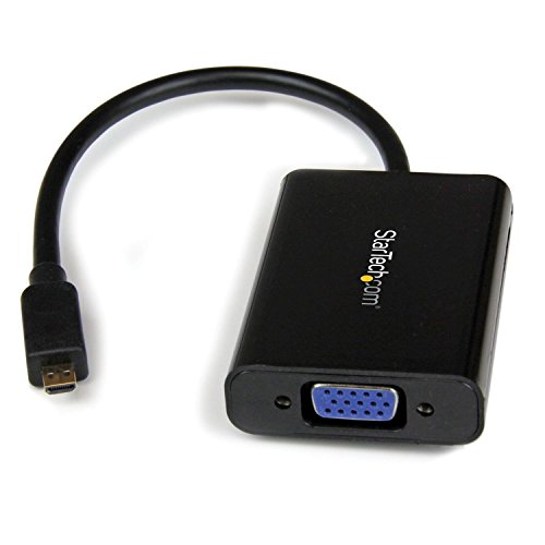 StarTech.com MCHD2VGAA2 Micro HDMI Male to VGA Female Converter with Audio for Smartphones/Ultrabooks/Tablets