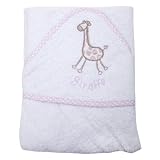 Baby Girl Giraffe Hooded Bathrobe, Babies 100% Cotton Towel Bath Robe (75cm x 75cm) (Pink)